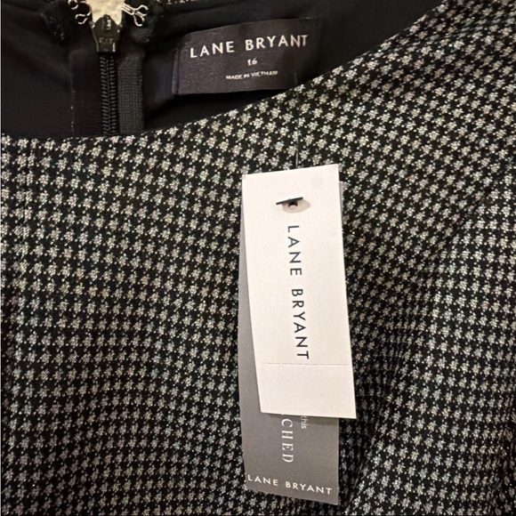 Lane Bryant Black and Shimmery Silver Dressy Holiday Jumpsuit wide legs - Picture 3 of 10